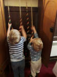 Alfie and Joshua chiming the bells at Great Bealings.