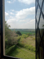  The view of Buxhall across the fields from Great Finborough ringing chamber.