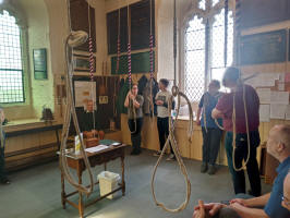 Waiting to ring in the ringing chamber at Chelmsford Cathedral.