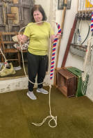 Pippa Moss with the broken rope at Pettistree! (Taken by Mike Whitby).