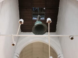 Removing the bells at Fornham St Martin. (Taken by Neal Dodge).