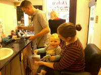 Alfie prepares for his first ever haircut...