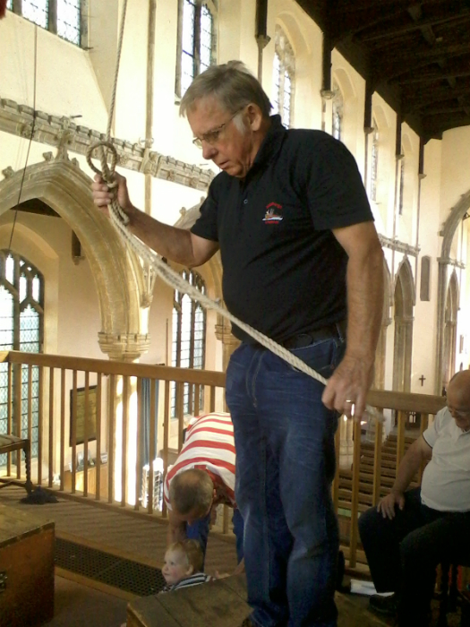 Peter Harper on the tenor box at Clare on the Pettistree outing.