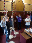 The Ipswich band waiting in the ringing chamber to ring.
