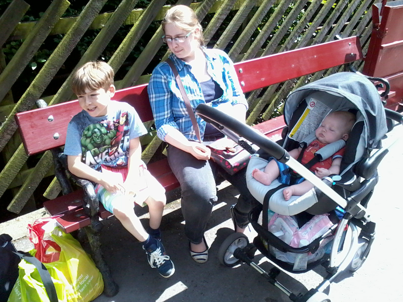 Mason, Ruthie & Mason at Haworth station.