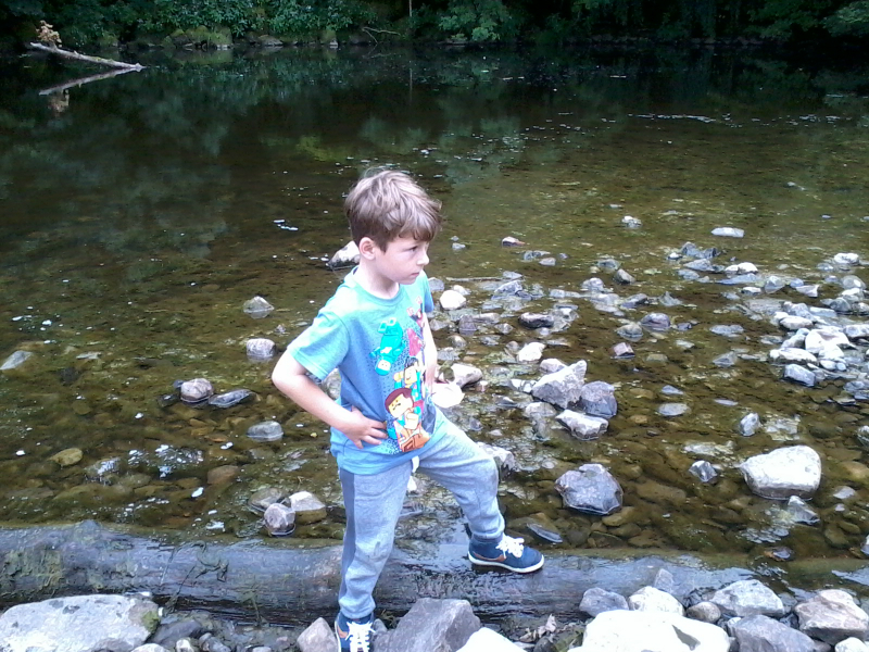 Mason at Aysgarth Falls.