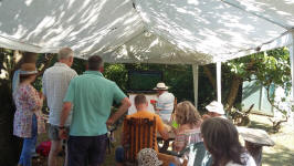 Watching the World Cup Final at the Offton BBQ.