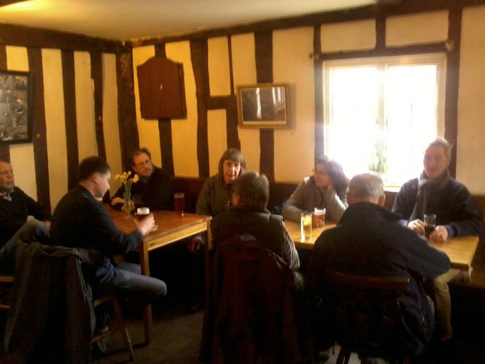 In the pub at The Cretingham Bell at the end of it all!