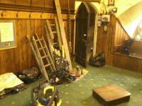 The ringing chamber at St Mary-le-Tower looking a little untidier than usual