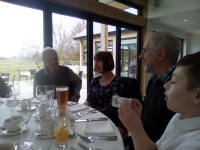 L to r; Stephen Cheek, Jill Birkby, Chris Birkby and Mason at the St Mary-le-Tower Dinner at Fynn Valley Golf Club.