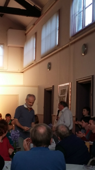 Stephen Christian receives his fifty-year membership certificate at the 2017 Suffolk Guild AGM.