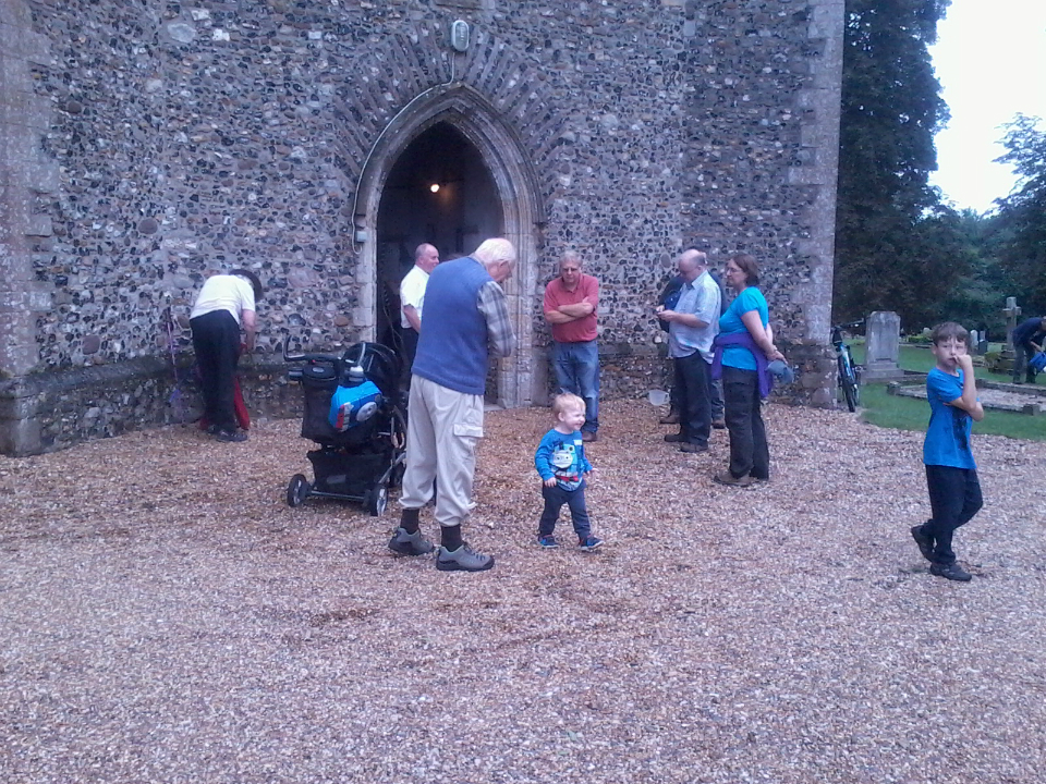 Ringing at Wickham Skeith on the Guild Social.