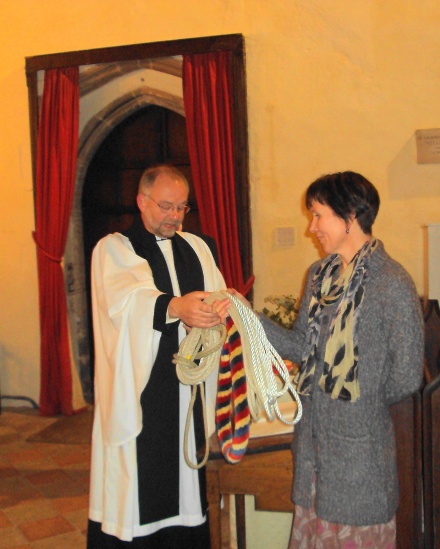 Bishop Clive with Ruth Suggett, Tower Captain