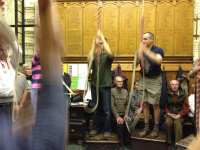 The North-East District ringing at St Mary-le-Tower on their Walking Tour of Ipswich.