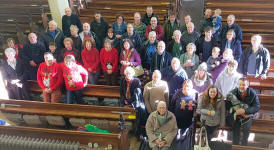 Some of the ringers who participated in Christmas Ringing in Ipswich in 2019 at St Margaret’s.