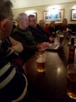 Analysing the results of Hawkear at The Cricketers after St Mary-le-Tower practice.