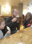 Amanda Richmond watches on in horror as I drink my hot chocolate at Costa Coffee. (taken by Jonathan Williamson.