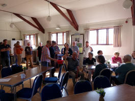 Doing the draw for the eight-bell at Aldeburgh.