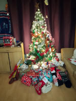 What greeted us this morning after Father Christmas had been!