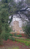 The tower at Falkenham following the peal there today.