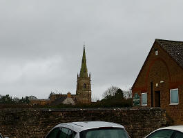 Islip church from the Working Men's Club.