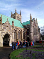 Listening outside to the ringing at Great Yarmouth during the George W Pipe 12 Bell Competition.