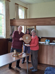 Receiving the Mitson Shield.