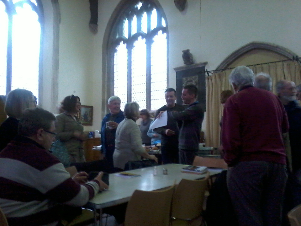  After the service and waiting for the tea.