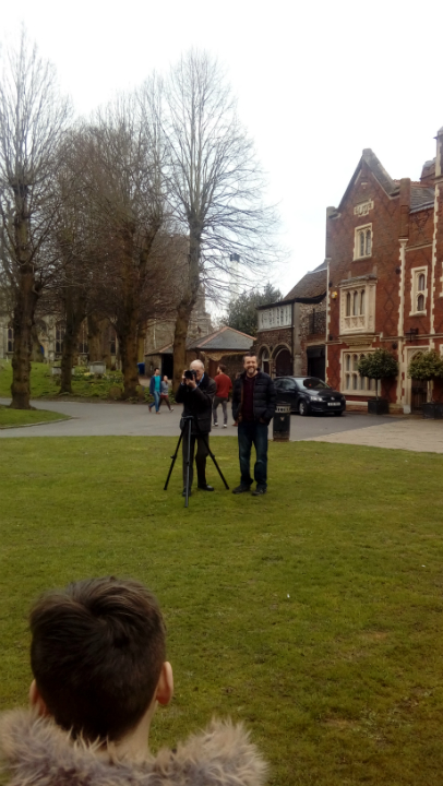 Peter Davies and Ralph Earey organising everyone together for the Group photograph