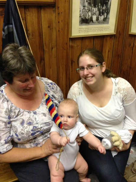 Alfie's first handling lesson at St Mary-le-Tower.