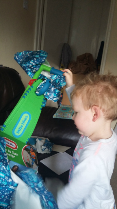 Alfie opening birthday presents!