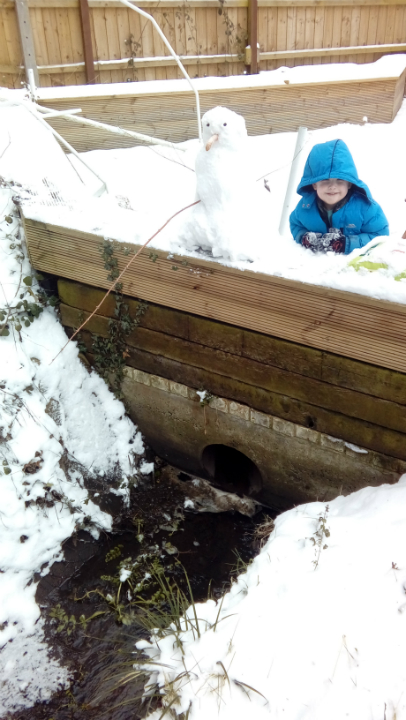 Alfie with his snowman!