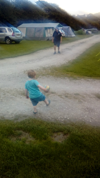 Fun and games on the campsite.