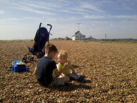 Alfie & Mason at Shingle Street.