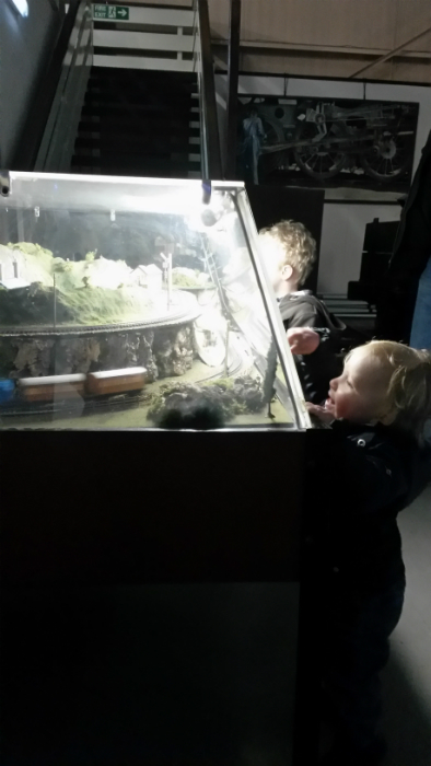 Alfie getting very excited about seeing Thomas the Tank Engine and his friend Toby.