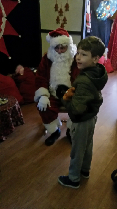 Mason with Father Christmas.