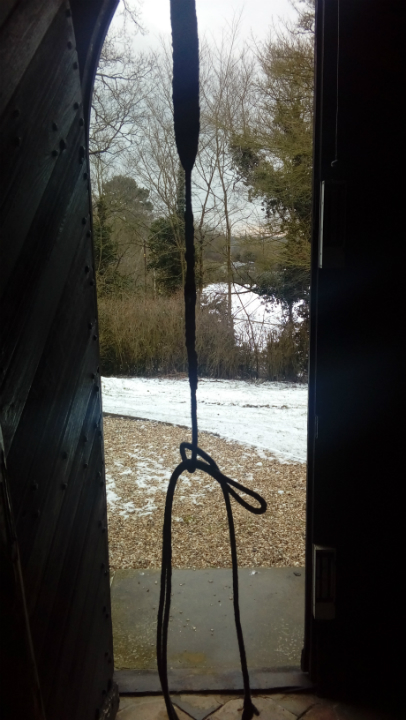 The view out of Burgh ringing chamber today.