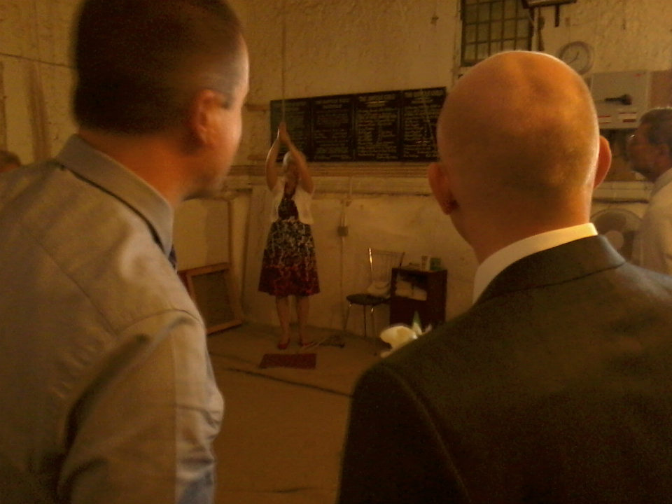 Ralph Earey & the groom discussing tactics at the pre-ceremony ringing.