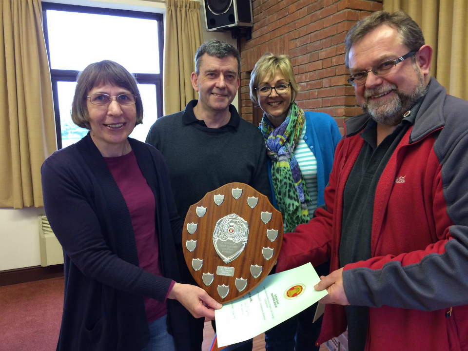 Jenny Scase with judges and Jonathan Williamson.