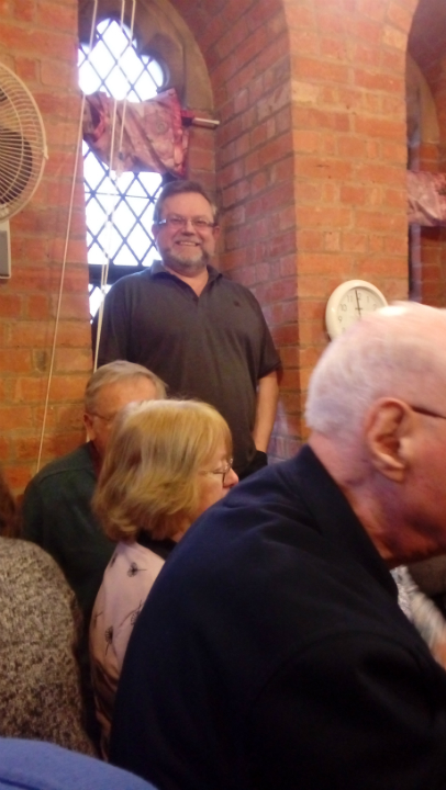 South-East District Ringing Master Jonathan Williamson clearly enjoying himself!