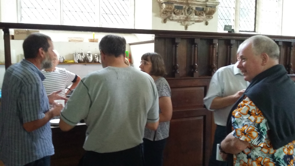 Refreshments in Framlingham church during SE District Practice.