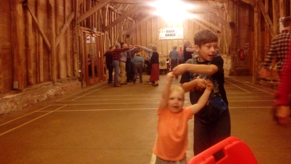 Alfie & Mason dancing at the Guild Social Barn Dance at Sproughton Tithe Barn.
