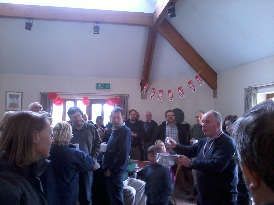 Jed Flatters carrying out the draw for the Suffolk Guild Six-Bell Striking Competitions at Reydon.