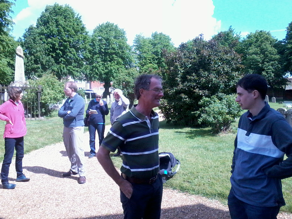 Listening to the ringing at Walsham-le-Willows.