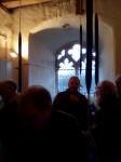 Getting ringers in and out of Hacheston ringing chamber at the South-East District Meeting.