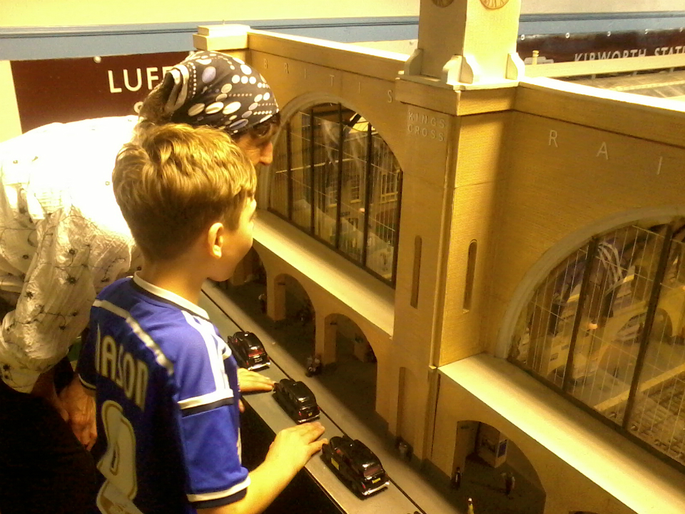 Mason enjoying the set-up at the Gainsborough Model Railway Society open day.