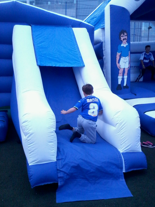 Mason at the Fanzone before the Ipswich Town-Norwich City.