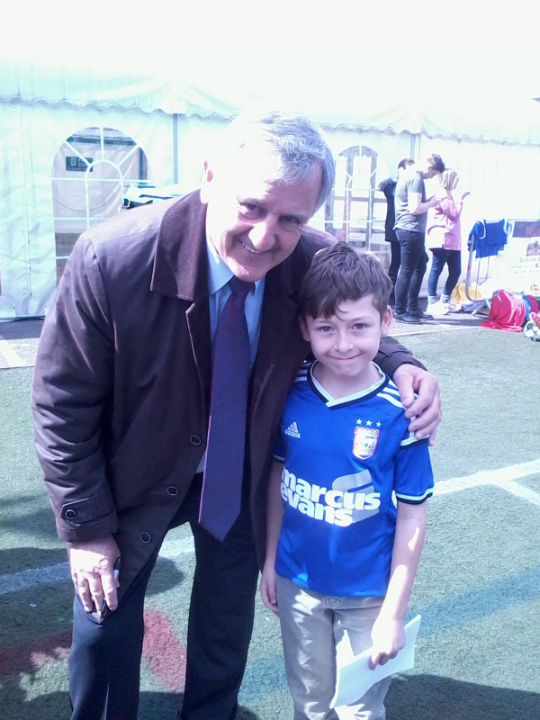 Mason with Roger Osborne.
