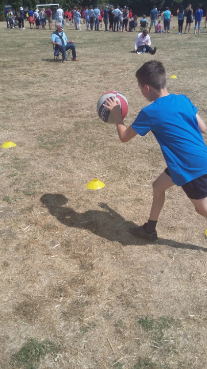 Mason partaking in his last school sports day.
