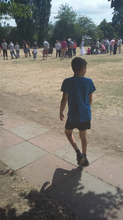 Mason partaking in his last school sports day.